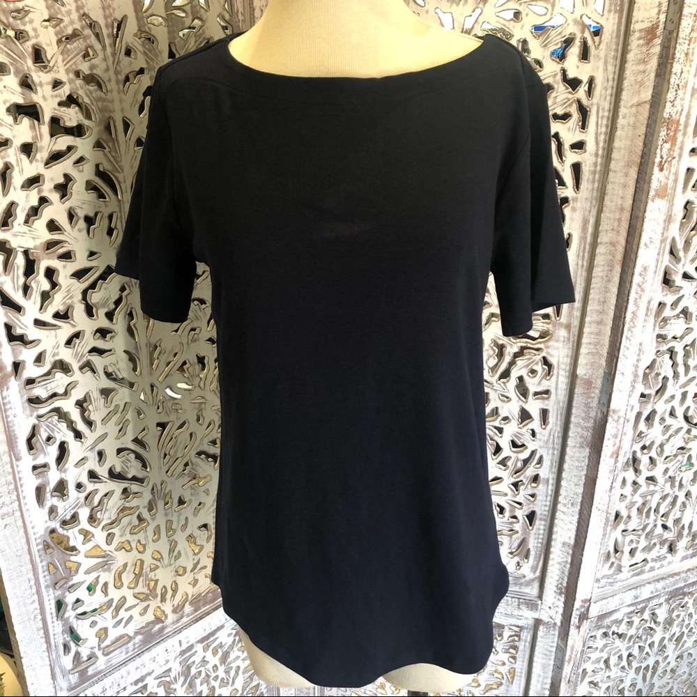 Workshop Republic Clothing Boatneck Navy Top NWT